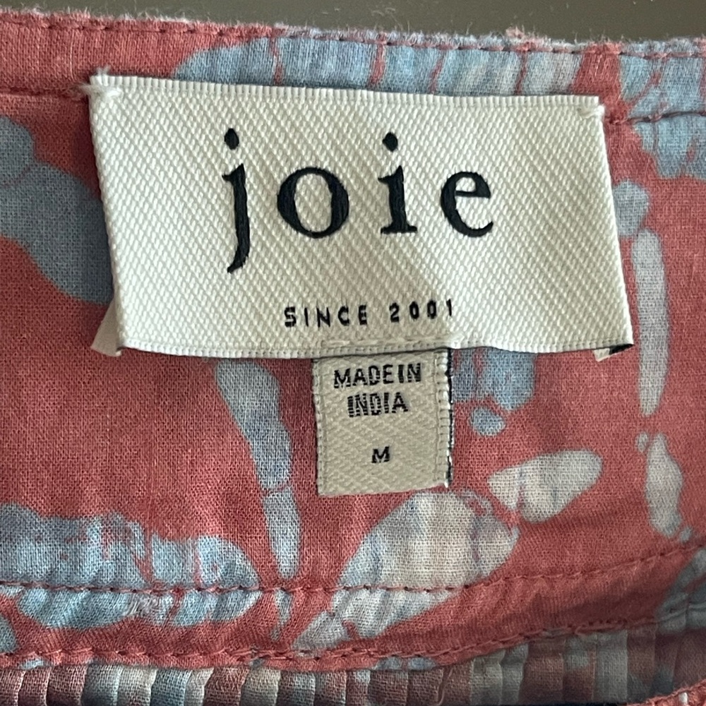 Joie May Cropped Floral-Print Blue and Pink Blouse - Picture 2 of 11